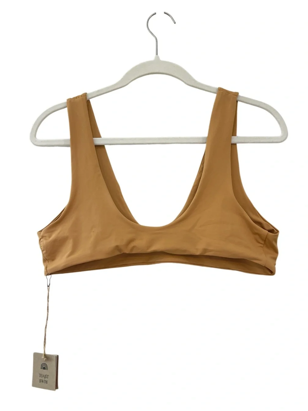 Toast Swim Signature Scoop Tan Bikini Top XL NWT